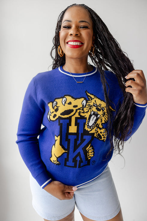 Kentucky Wicks Woven Striped Detail Sweater