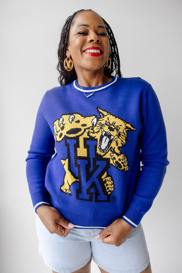 Kentucky Wicks Woven Striped Detail Sweater