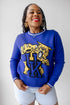 Kentucky Wicks Woven Striped Detail Sweater