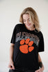 Clemson Starlite Sequin Semi-Cropped Oversized Band Tee