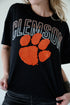 Clemson Starlite Sequin Semi-Cropped Oversized Band Tee