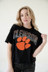 Clemson Starlite Sequin Semi-Cropped Oversized Band Tee