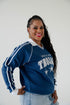 Dakota State Sunday Slate Striped Collar Fleece Crew