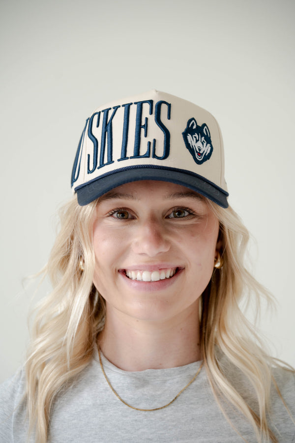 UCONN Saturday Stretch 5 Panel Canvas Baseball Hat