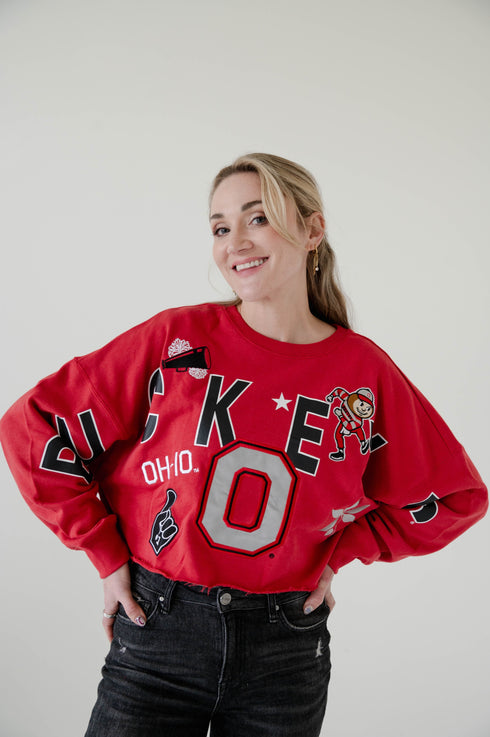 Ohio State Patched Up Cropped Longsleeve