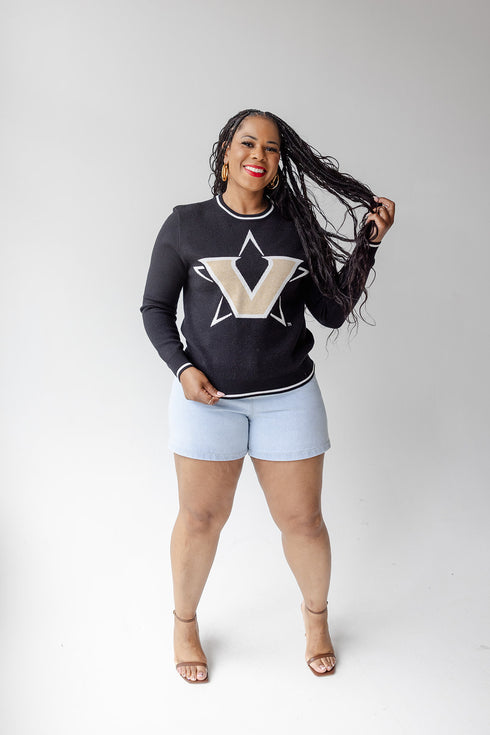 Vanderbilt Wicks Woven Striped Detail Sweater