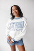 West Virginia Queen Oversized Striped Crew Sweater