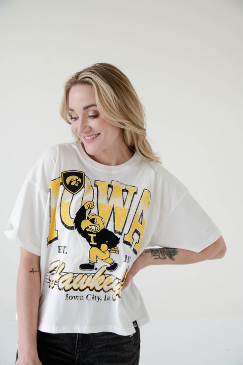 Iowa Maddux Multimedia Semi-Cropped Oversized Band Tee