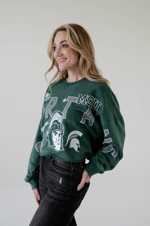 Michigan State Patched Up Cropped Longsleeve