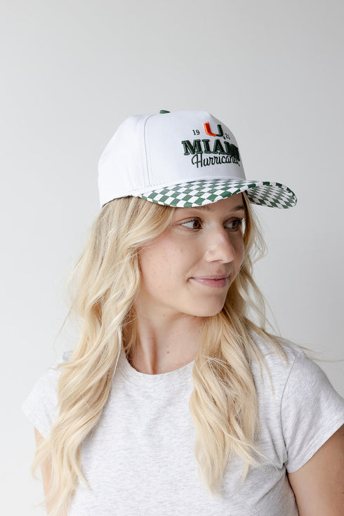 Miami Albon Checkered 5 Panel Canvas Baseball Hat