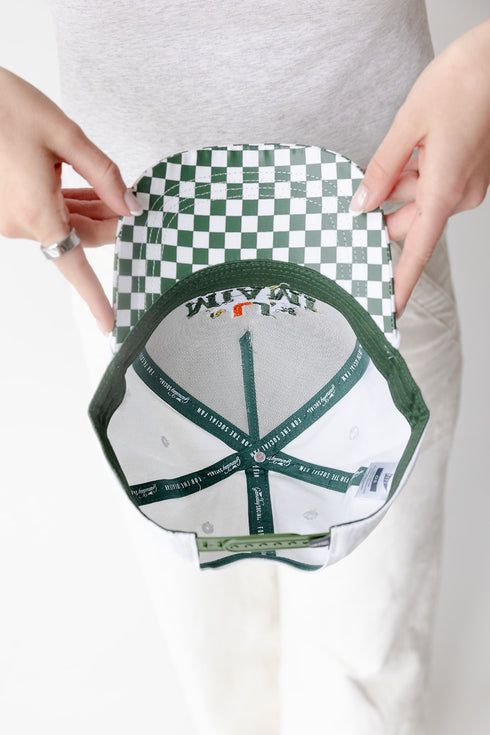 Miami Albon Checkered 5 Panel Canvas Baseball Hat