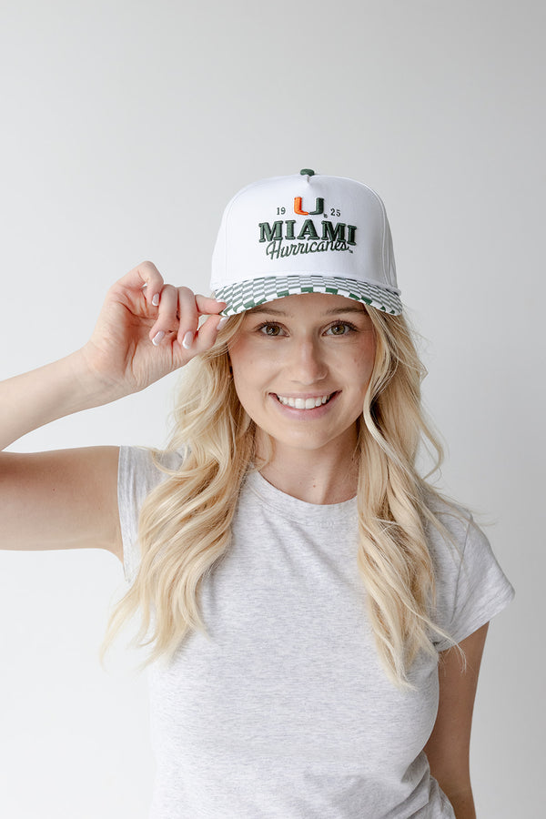 Miami Albon Checkered 5 Panel Canvas Baseball Hat