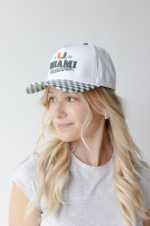 Miami Albon Checkered 5 Panel Canvas Baseball Hat