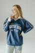 Notre Dame Sunday Slate Striped Collar Fleece Crew