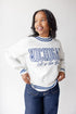 Michigan Queen Oversized Striped Crew Sweater