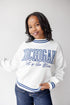 Michigan Queen Oversized Striped Crew Sweater