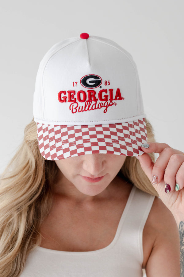 Georgia Albon Checkered 5 Panel Canvas Baseball Hat