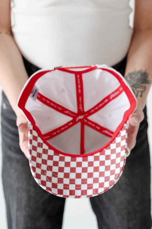 Georgia Albon Checkered 5 Panel Canvas Baseball Hat