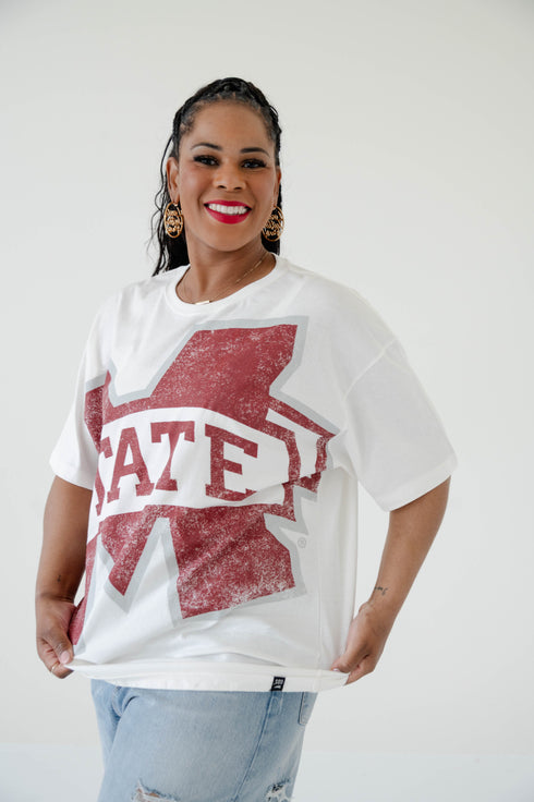 Mississippi State Lawson Logo Oversized Tee