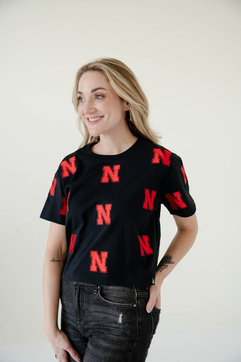 Nebraska Ritter Multi Color Heavyweight Crop Tee