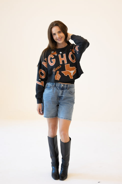 Texas Patched Up Cropped Longsleeve