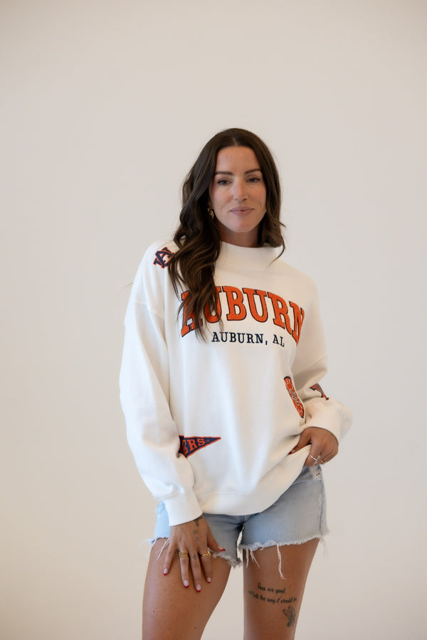 Auburn All Over Scatter Oversized Funnel Neck
