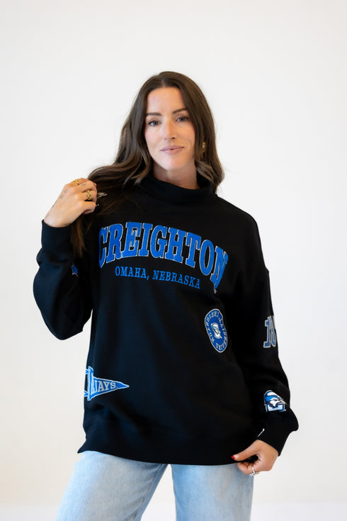 Creighton All Over Scatter Oversized Funnel Neck