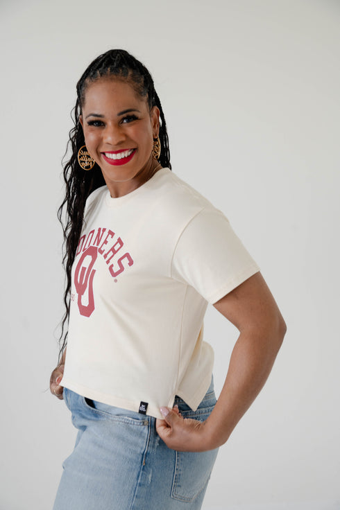 Oklahoma Mascot Arch Heavyweight Crop Tee