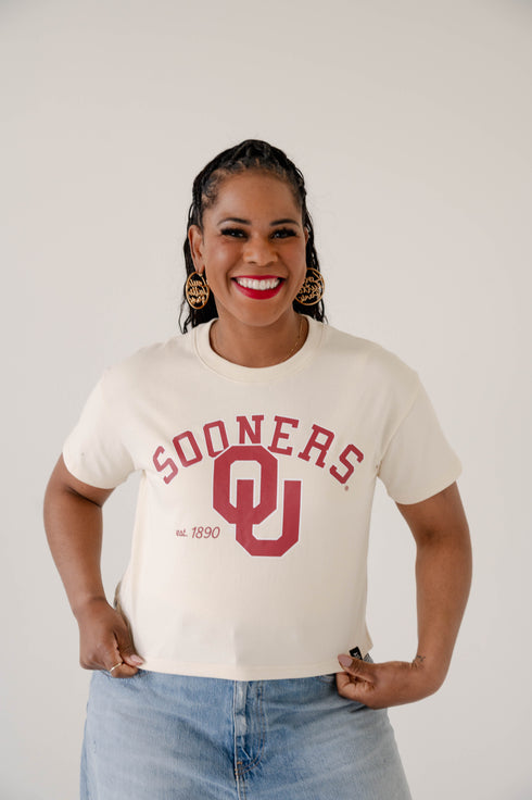 Oklahoma Mascot Arch Heavyweight Crop Tee