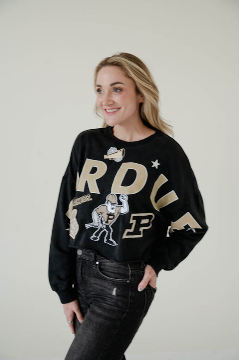 Purdue Patched Up Cropped Longsleeve