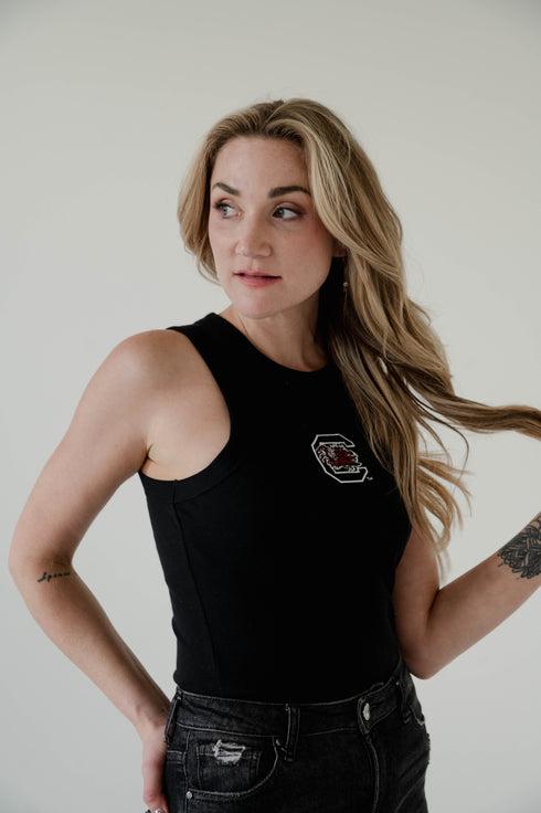 South Carolina Logo Patch Full Length Ribbed Basic Tank