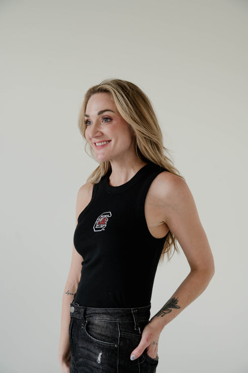 South Carolina Logo Patch Full Length Ribbed Basic Tank