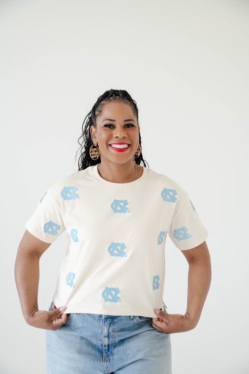 North Carolina Ritter Multi Color Heavyweight Crop Tee
