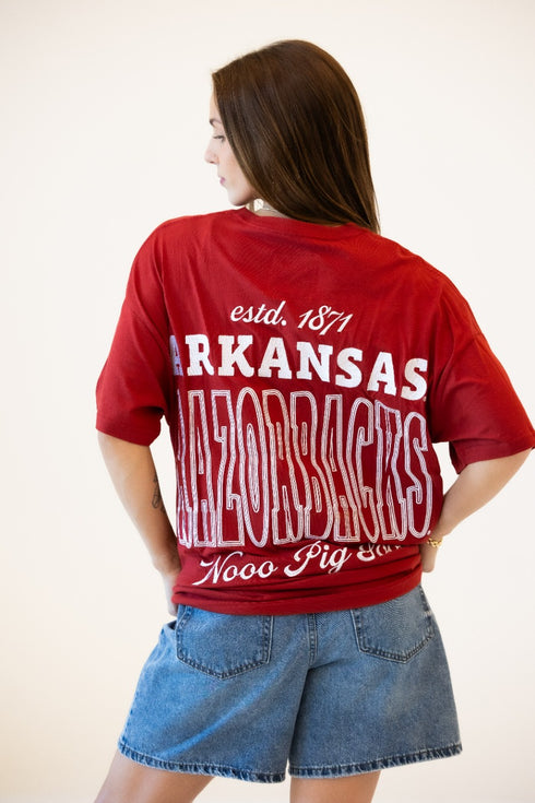 Arkansas Billboard Embroidery OS Band Tee