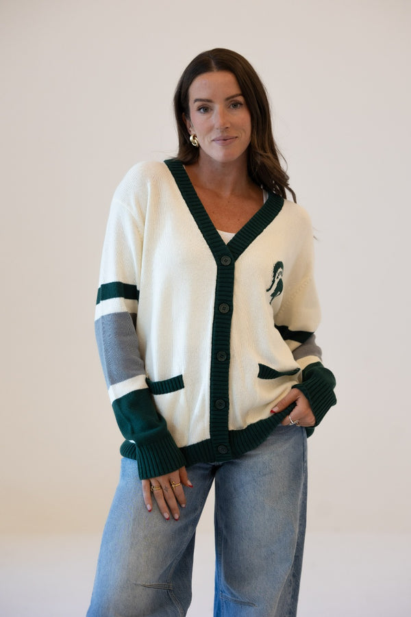 Michigan State Cassidy Button Up Sweater