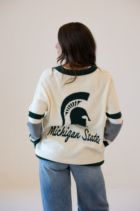 Michigan State Cassidy Button Up Sweater