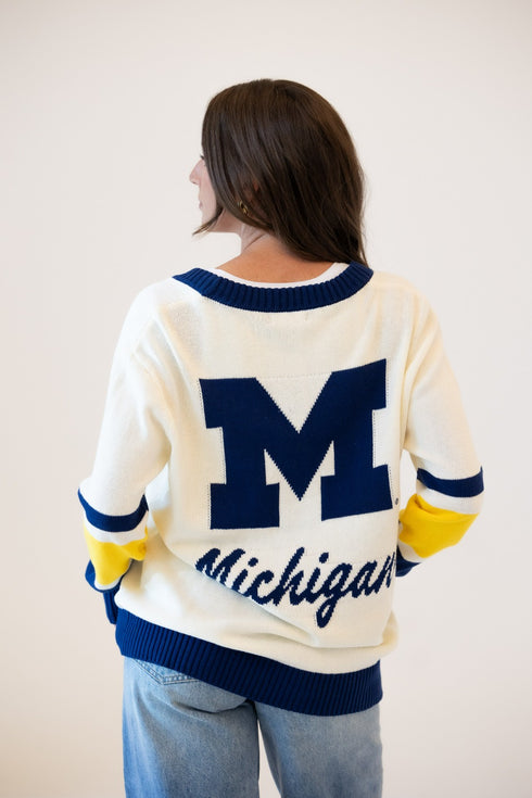 Michigan Cassidy Button Up Sweater