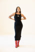 Georgia Logo Patch Ribbed Maxi Dress