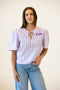 LSU Varsity Shine Tie Front Blouse