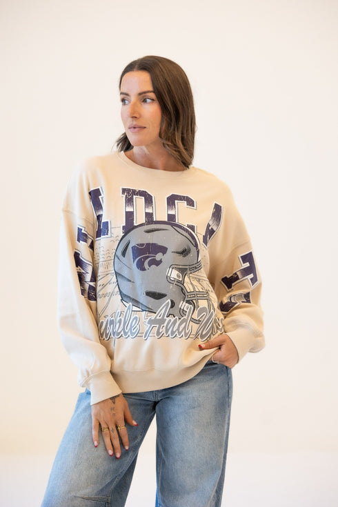 Kansas State Homefield Lantern Sleeve Crew