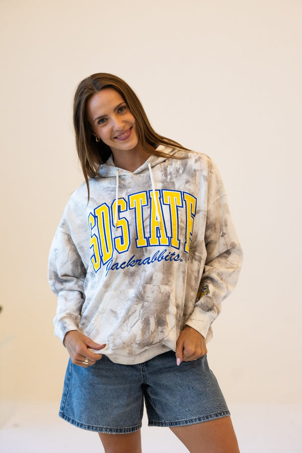 SD State White Camo Oversized Pullover Hoodie