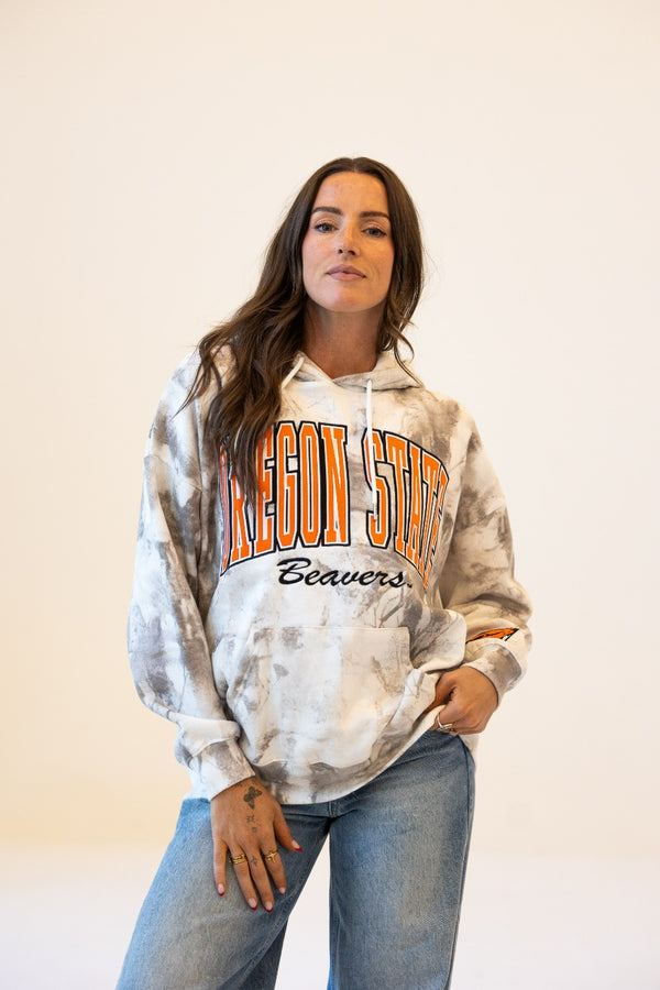 Oregon State White Camo Oversized Pullover Hoodie