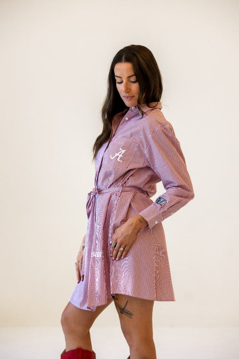 Alabama Star Player Striped Shirt Dress
