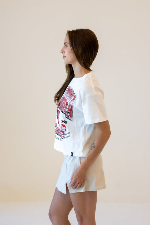 Oklahoma Maddux Multimedia Semi-Cropped Oversized Band Tee
