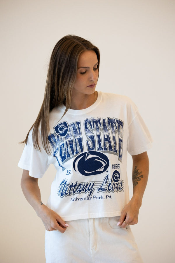Penn State Maddux Multimedia Semi-Cropped Oversized Band Tee