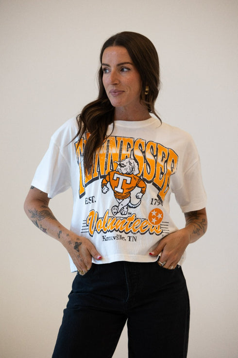 Tennessee Maddux Multimedia Semi-Cropped Oversized Band Tee