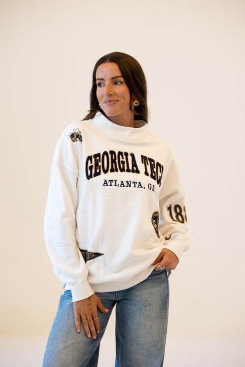 Georgia Tech All Over Scatter Oversized Funnel Neck