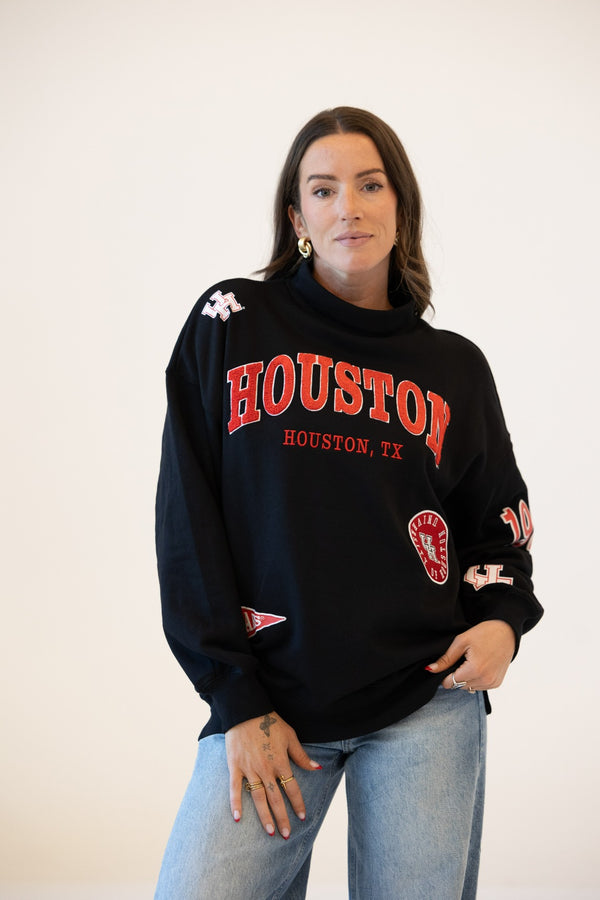 Houston All Over Scatter Oversized Funnel Neck