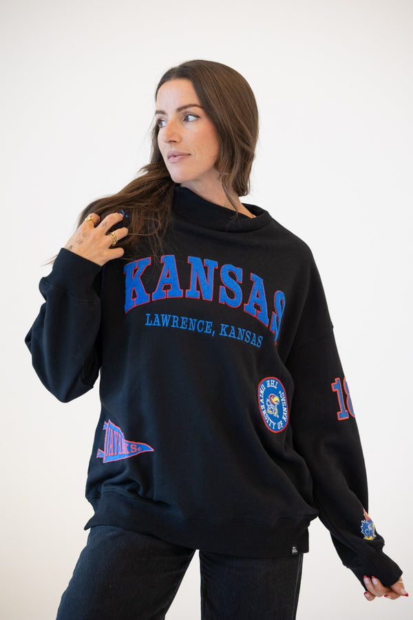 Kansas All Over Scatter Oversized Funnel Neck