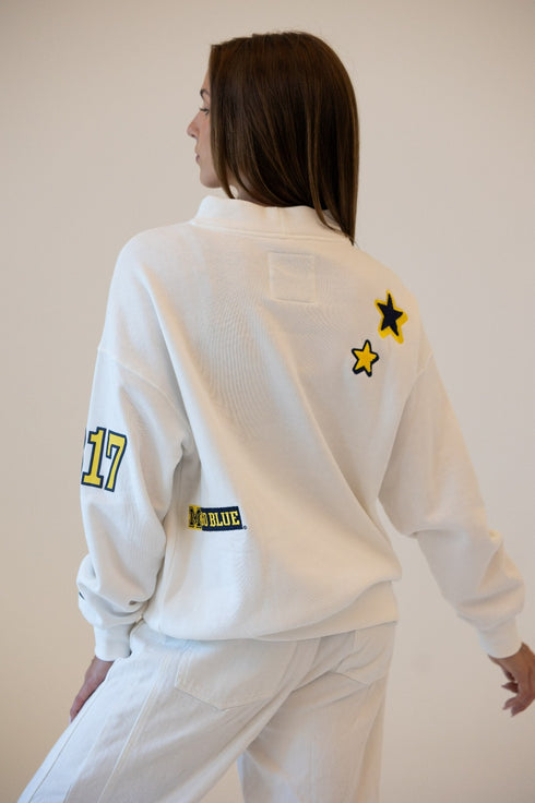 Michigan All Over Scatter Oversized Funnel Neck